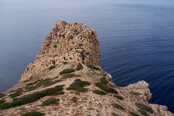 rock and sea in egadi sicily italy