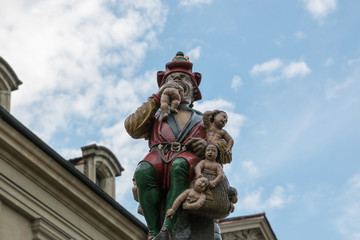 Fototapeta na wymiar Child Eater or Ogre fountain in Bern, Switzerland