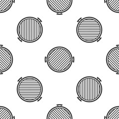 Barbecue grill icon isolated seamless pattern on white background. Top view of BBQ grill. Flat design. Vector Illustration