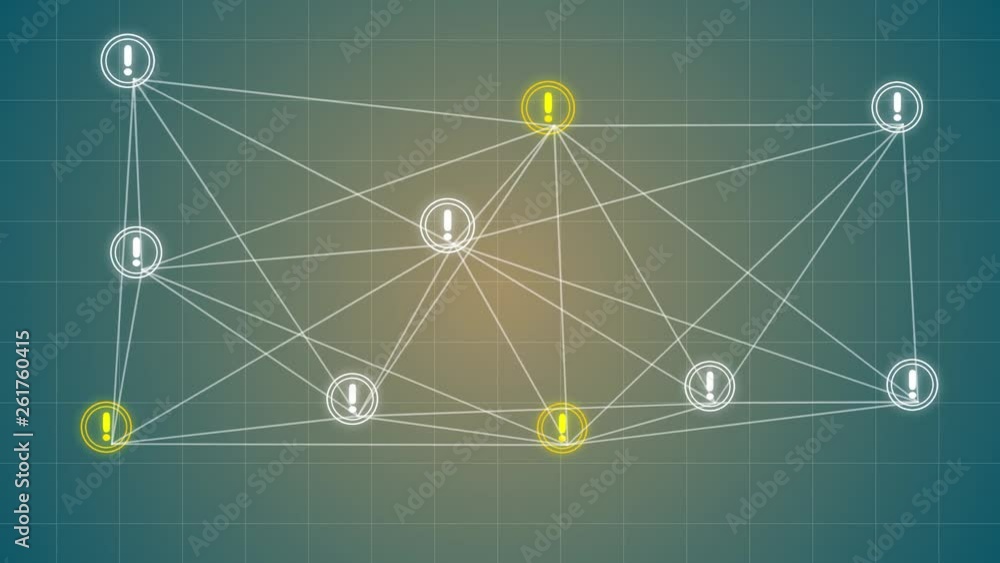 Poster Plexus with exclamation marks and question marks . Beautiful background. The concept of science, medicine and business. Loop animation