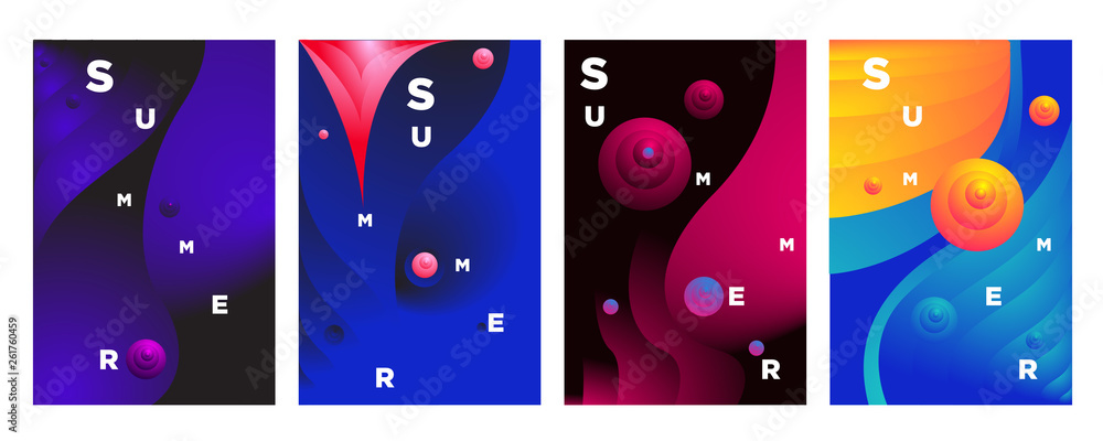 Poster vector abstract colorful gradient fluid and wave for summer background banner and poster