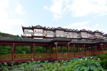 Naklejka premium Lotus Pavilion and Lotus