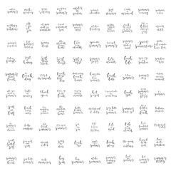 100 quotes about summer, ocean and sea. Phrases to poster, greeting card. Vector illustration big set.