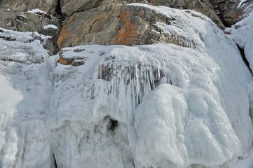 Ice blocks on Lake Baikal.