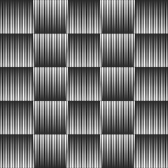 Modern line art card with black transition squares shape texture. Abstract striped texture. Hipster monochrome print. Simple graphic print. Geometric seamless pattern vector. Line design.