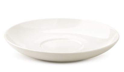 Empty plate, isolated on white background, clipping path, full depth of field