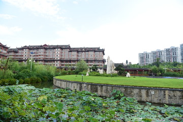 Fototapeta premium Lotus Pavilion and Lotus