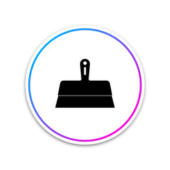 Putty knife icon isolated on white background. Spatula repair tool. Spackling or paint instruments. Circle white button. Vector Illustration