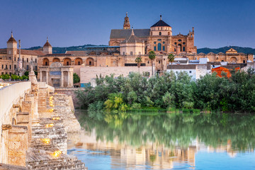 Fototapeta premium Roman Bridge and Guadalquivir river, Great Mosque, Cordoba, Spain