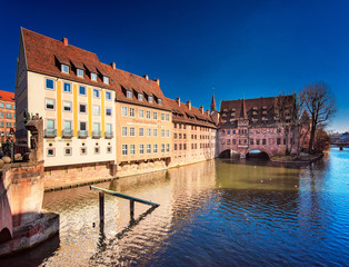 Fototapeta na wymiar The historic old town of Nuremberg in Franconia