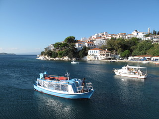 Boote vor der griechischen Insel