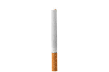 Cigarette, Tobacco , Yellow Filter cigarette on white background,  isolated , One Cigarette Without Ash