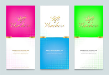 Gift certificate, voucher, gift card or cash coupon template in vector format