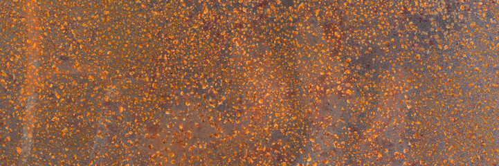 Rusty metal surface background. Rusty texture. Panoramic image