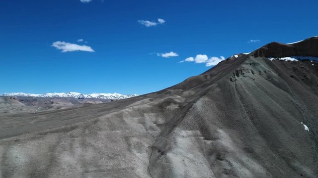 Band-e Amir Lakes. Band-e Amir National Park, Bamyan Province, Afghanistan. Aerial. Birds eye view. Pan Left. Rotation. Tilt.