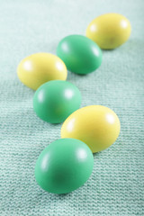 Green and yellow Easter eggs