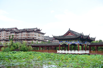 Naklejka premium Lotus Pavilion and Lotus