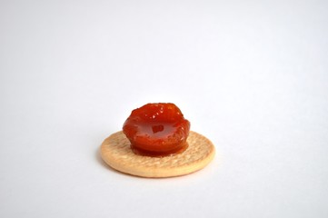 natural caramelized apricot with galetny biscuits perfect for tea or coffee