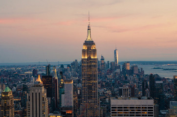Fototapeta na wymiar New York City. Manhattan downtown skyline at dusk