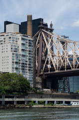 Fototapeta na wymiar View of the Ed Koch Queensboro Bridge from Manhattan to Queens, New York City, USA