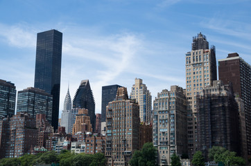 Manhattan view from Hudson river, New York City, USA