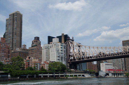 View of the Ed Koch Queensboro Bridge from Manhattan to Queens, New York City, USA