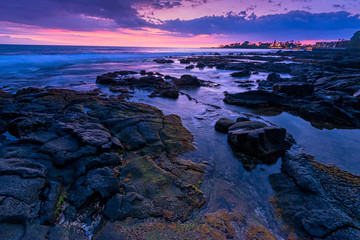 The beautiful and stunning landscapes and sunsets with rain forests and waterfalls on the Big Island of Hawaii for fine art photography and office decor