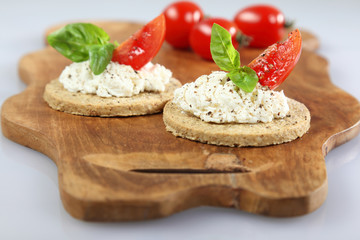Tasty fresh vegetarian sandwiches and ingredients for them