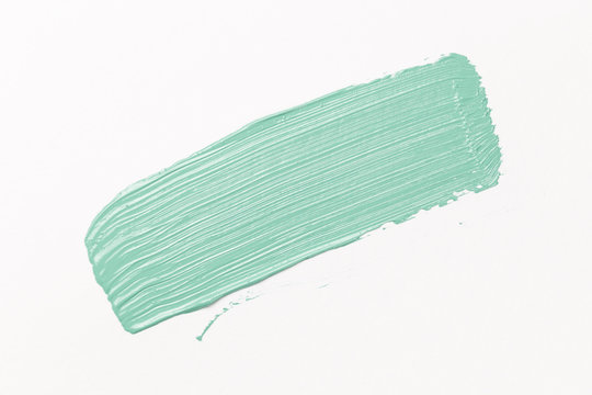 Abstract texture of Mint paint on paper. Brush and paint texture. Neo Mint color of the year 2020