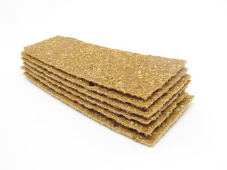 Rye bread isolated on white background, bakery