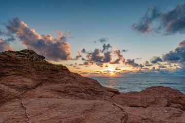 La scogliera di Macari al tramonto, Sicilia	