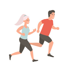 Obraz na płótnie Canvas Man and woman running. Couple jogging outdoors