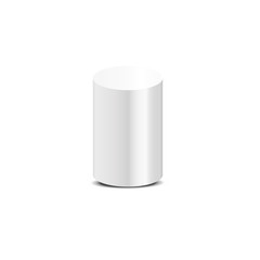 White cylinder isolated on white background. Vector illustration