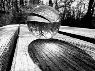 look through the glass ball