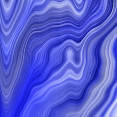 Abstract volumetric illustration with blue wavy lines, square.