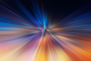 Abstract background from colorful lighting as motion zoom fastest movement.