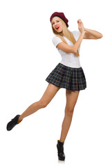 Woman in fashion concept isolated on white