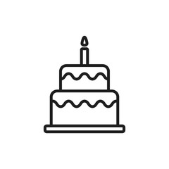 Birthday cake  line style icon. Vector. Isolated.