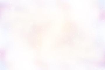 blurred snow / winter abstract background, snowflakes on abstract blurred glowing leaf background