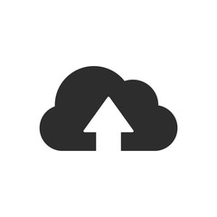 Cloud upload icon. Vector. Flat design.