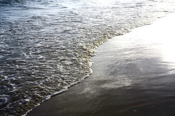 Waves on the beach in the tropics