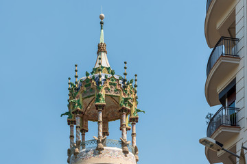 Fototapeta na wymiar Landmark in Barcelona, Spain. The famous tourist center in Europe
