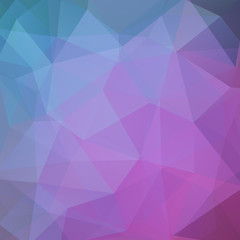Fototapeta premium Abstract mosaic background. Triangle geometric background. Design elements. Vector illustration. Blue, purple colors.