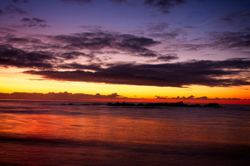 Sunrise over Mounts Bay, Penzance, Cornwall, England, UK.