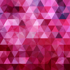 Geometric pattern, triangles vector background in pink, purple  tones. Illustration pattern