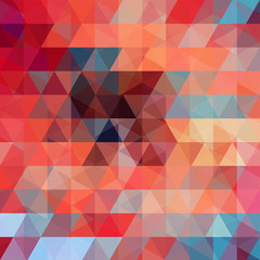 Obraz premium Background made of red, orange, blue triangles. Square composition with geometric shapes. Eps 10