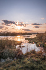 sunset over lake