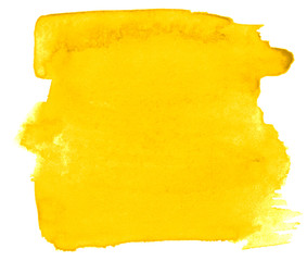 Vibrant Yellow watercolor abstract background, stain, splash paint, stain, divorce. Vintage paintings for design and decoration. With copy space for text.