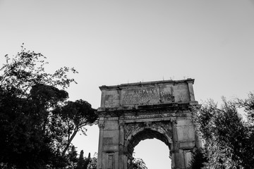 Fototapeta na wymiar ROME, ITALY - 12 SEPTEMBER 2018: The arch of Titus