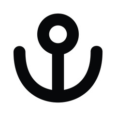A black and white vector silhouette of an anchor